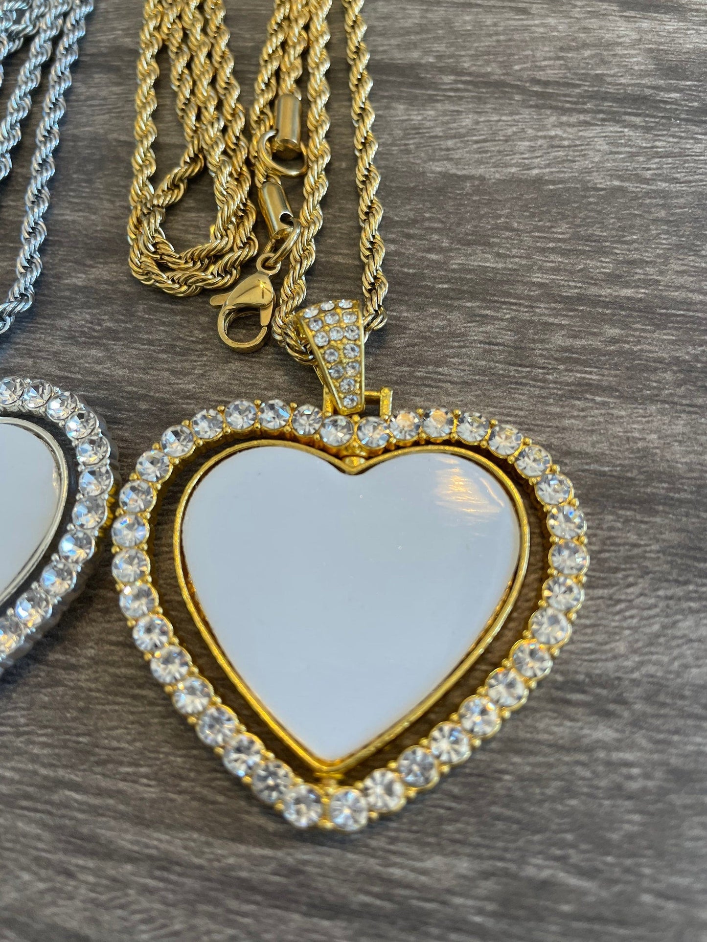 Heart Rotating Blank Sublimation Necklace| Same Day Shipping