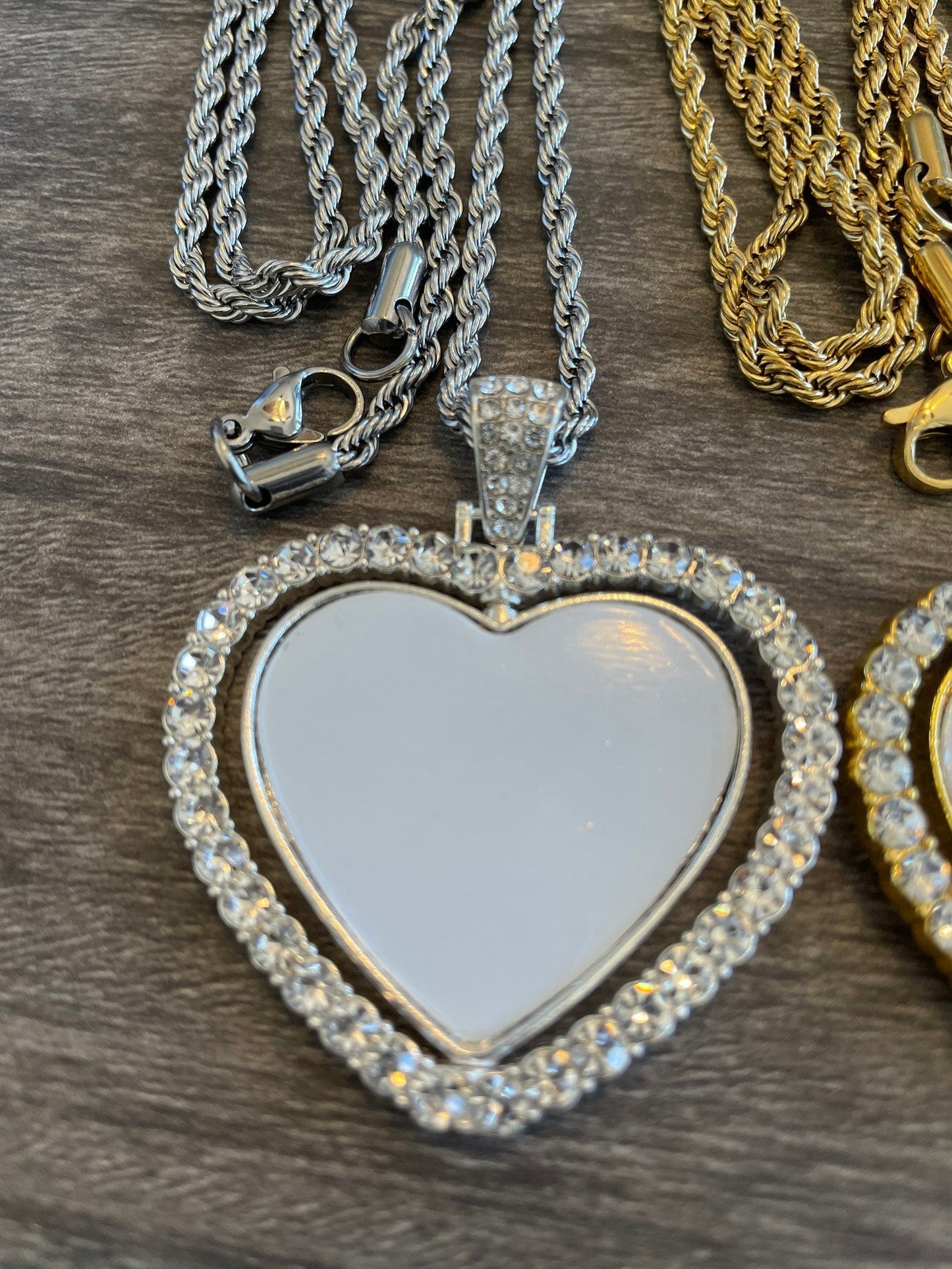 Heart Rotating Blank Sublimation Necklace| Same Day Shipping