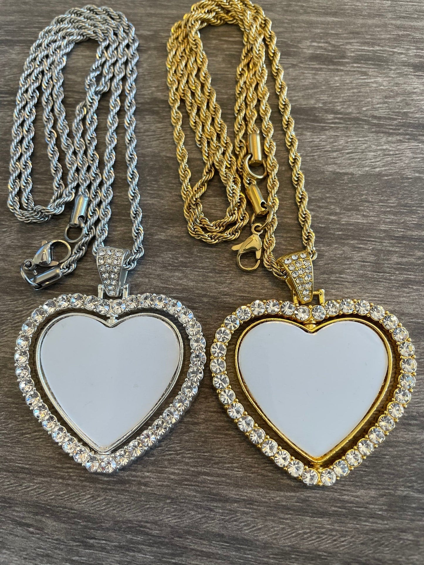 Heart Rotating Blank Sublimation Necklace| Same Day Shipping