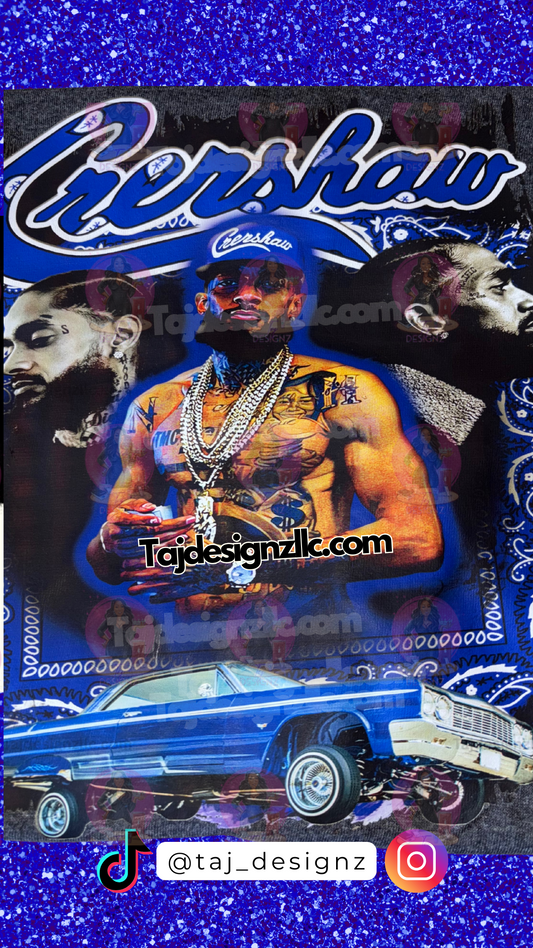 nipsey hussle shirt, crenshaw tee, custom dtf t-shirt, urban streetwear, hip hop fashion, dtf printed shirt, handmade tee, west coast rapper merch, small business clothing, los angeles tribute shirt