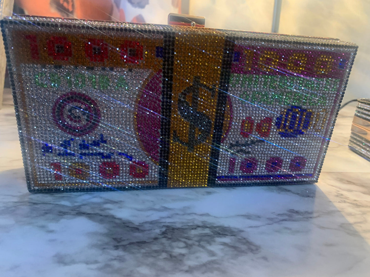 Bedazzled Money Clutch| Diamond Handbag